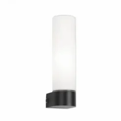 Applique Da Bagno-Selezionato da Mazzolaluce Applique nera da bagno moderno vetro bianco ip44