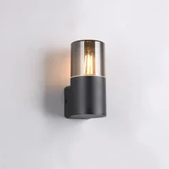 Applique Da Esterno-Selezionato da Mazzolaluce Applique nera da esterno cilindro moderno