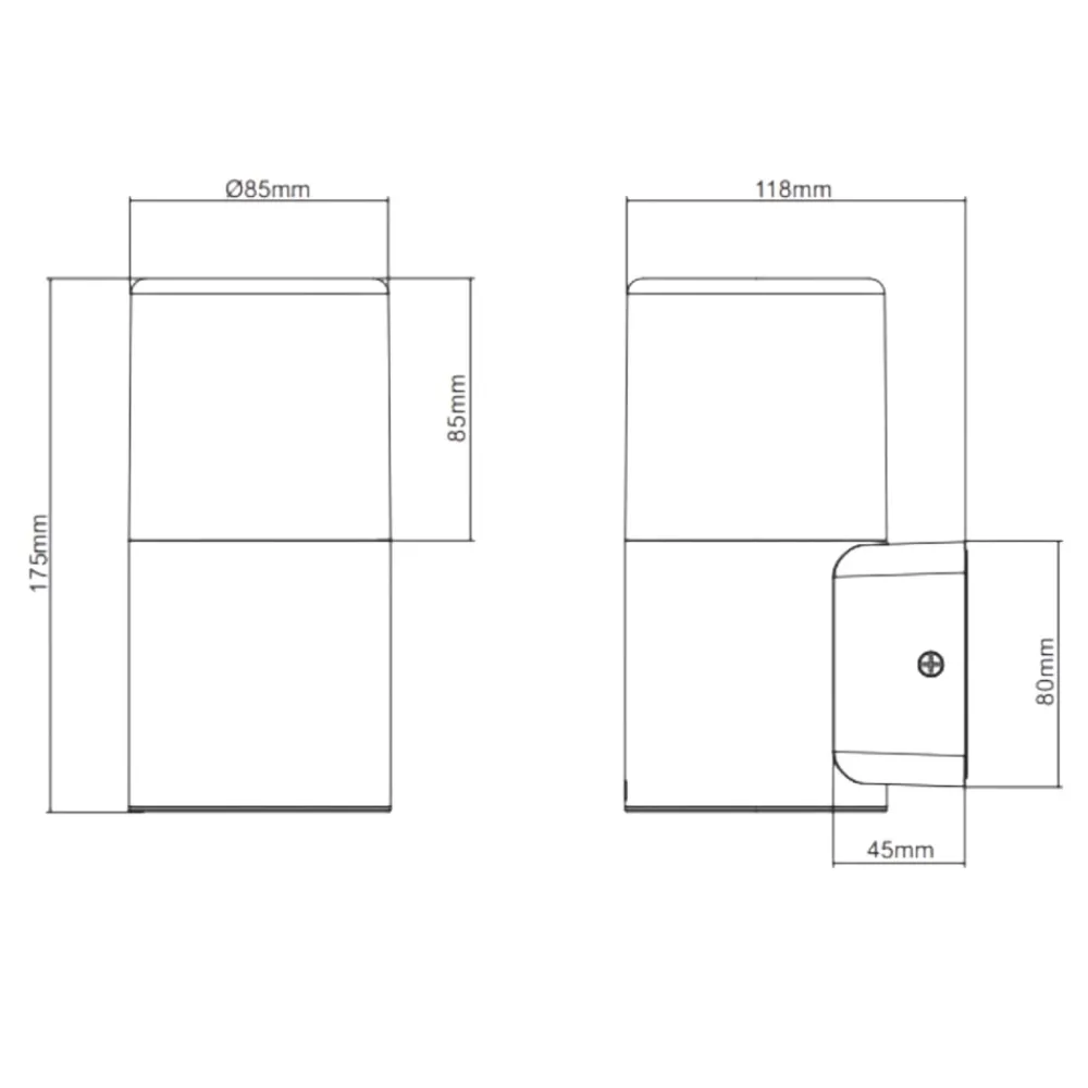 Applique Da Esterno-Selezionato da Mazzolaluce Applique nera da esterno cilindro moderno