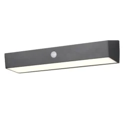 Applique Da Esterno-Selezionato da Mazzolaluce Applique nera da esterno luce solare ibrido con sensore di movimento crepuscolare