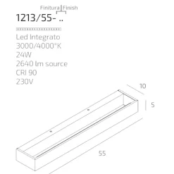 Applique Da Parete-Top Light Applique nera da parete bios led 24w