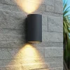 Applique Da Esterno-Selezionato da Mazzolaluce Applique nera e oro da esterno led 12w 3000k biemissione ip54