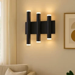 Applique Da Parete-Selezionato da Mazzolaluce Applique nera led 36w 3000k design moderna da parete