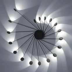 Applique Da Parete-Vivida International Applique nera led 36w 3000k dimmerabile vivida helix moderna