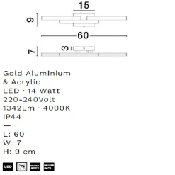 Applique Da Bagno-Selezionato da Mazzolaluce Applique nera per bagno led 14w 4000k geometrica