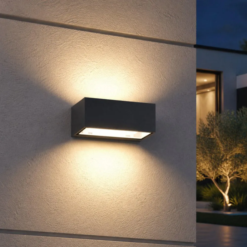 Applique Da Esterno-Top Light Applique nera per esterno spa rettangolare nera