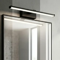 Applique Da Bagno-Fabas Luce Applique nero 30cm per specchio da bagno led 6w 3000k nala