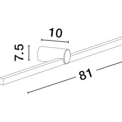 Applique Da Bagno-Selezionato da Mazzolaluce Applique nero 81cm per specchio da bagno squadrato 3000k