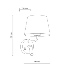Applique Camera Da Letto-Selezionato da Mazzolaluce Applique nero con interruttore doppia luce per comodino camera da letto