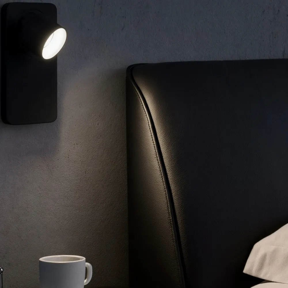 Applique Camera Da Letto-Linea Light Applique nero con interruttore per camera da letto beebo w