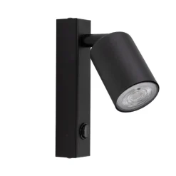 Applique Camera Da Letto-Selezionato da Mazzolaluce Applique nero con spot orientabile per comodino camera da letto