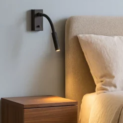 Applique Camera Da Letto-Selezionato da Mazzolaluce Applique nero da comodino per camera da letto led 3w 3000k orientabile