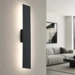 Applique Da Parete-Selezionato da Mazzolaluce Applique nero da parete design moderno 50 cm luce indiretta