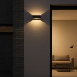 Applique Da Esterno-Selezionato da Mazzolaluce Applique nero design moderno led 10w 3000k ip54