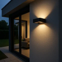 Applique Da Esterno-Selezionato da Mazzolaluce Applique nero design moderno led 10w 3000k ip54