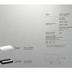 Applique Da Parete-IsyLuce Applique nero plate duplex led 15w 3000k-4000k