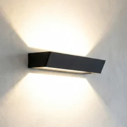 Applique Da Parete-Selezionato da Mazzolaluce Applique nero led 30w 3000k da parete design moderna