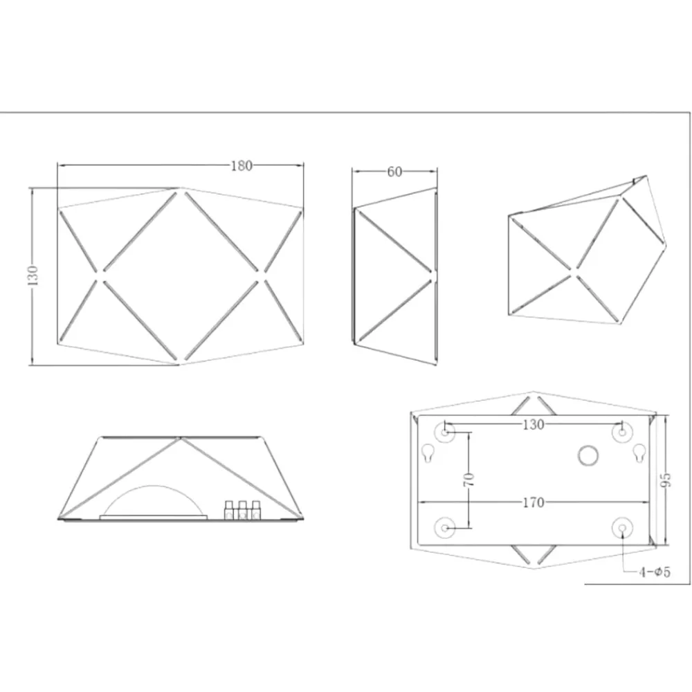 Applique Da Parete-Selezionato da Mazzolaluce Applique nero led 6w 3000k design moderna per interni