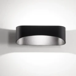 Applique Da Parete-IsyLuce Applique nero led 20w 4000k moderna