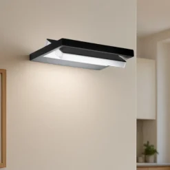 Applique Da Parete-Stilnovo Applique nero led 31w 3000k parabola orientabile tablet