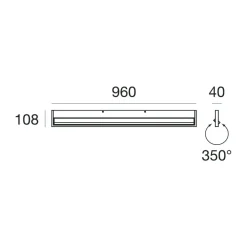 Applique Da Parete-Stilnovo Applique nero led 31w 3000k parabola orientabile tablet
