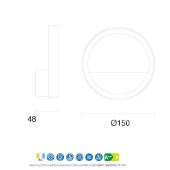 Applique Da Parete-Selezionato da Mazzolaluce Applique nero led 8w 3000k per comodino camera da letto moderna