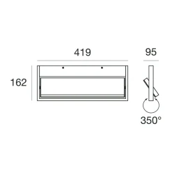 Applique Da Parete-Stilnovo Applique nero led 19w 3000k tablet orientabile per soggiorno