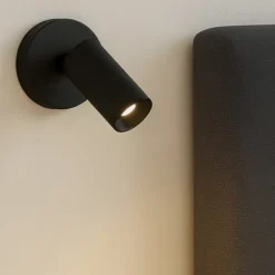Applique Camera Da Letto-Linea Light Applique nero bart w switch led 5w 3000k orientabile