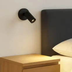 Applique Camera Da Letto-Linea Light Applique nero bart w switch led 5w 3000k orientabile