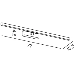 Applique Da Bagno-Perenz Illuminazione Applique nero orientabile 77cm per specchio da bagno riga perenz