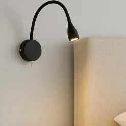 Applique Camera Da Letto-Selezionato da Mazzolaluce Applique nero orientabile 3w 3000k per comodino camera da letto