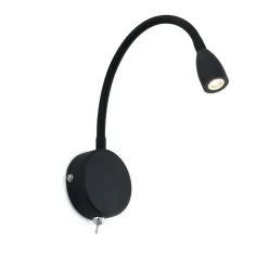Applique Camera Da Letto-Selezionato da Mazzolaluce Applique nero orientabile 3w 3000k per comodino camera da letto