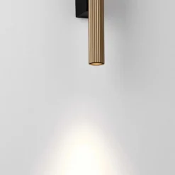 Applique Da Parete-Selezionato da Mazzolaluce Applique nero oro da parete cilindro rigato led 11w 3000k