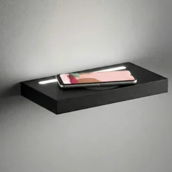 Applique Camera Da Letto-Perenz Illuminazione Applique nero per camera da letto con carica batterie wireless e porta usb
