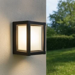Applique Da Esterno-Selezionato da Mazzolaluce Applique nero per esterni quadrato led 2700k 3300k 4000k