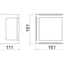Applique Da Esterno-Selezionato da Mazzolaluce Applique nero per esterni quadrato led 2700k 3300k 4000k