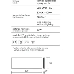 Applique Da Esterno-Affralux Applique nero per esterno moderna wally 30w 3000k 4000k