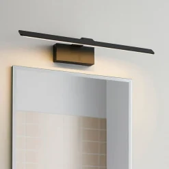 Applique Da Bagno-IsyLuce Applique nero per specchio da bagno ip20 led 18w 3000k