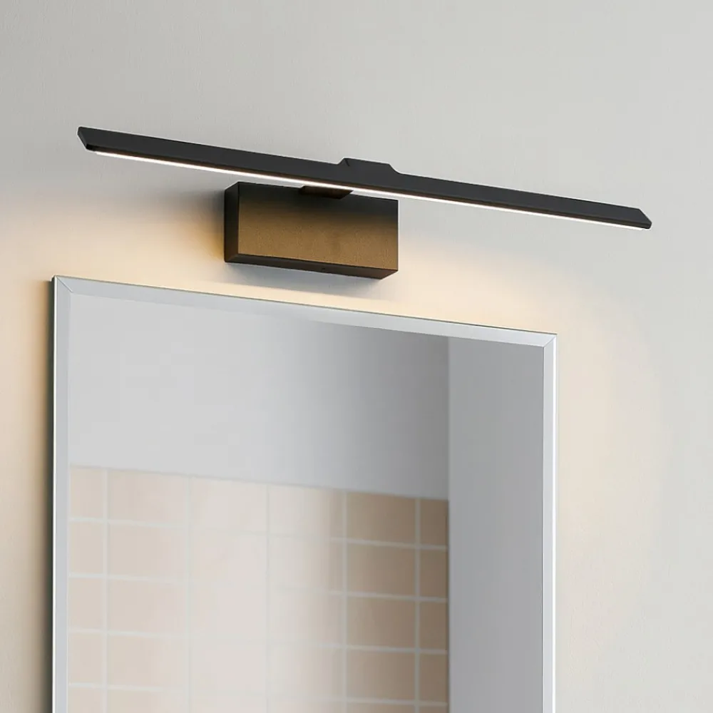 Applique Da Bagno-IsyLuce Applique nero per specchio da bagno ip20 led 18w 3000k
