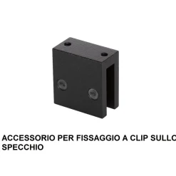 Applique Da Bagno-Selezionato da Mazzolaluce Applique nero per specchio da bagno 18w 3000k fissaggio clip