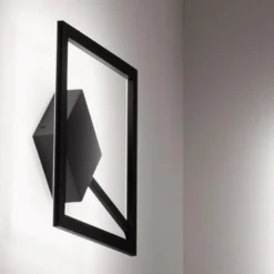 Applique Da Parete-Affralux Applique nero quadrato led 19w 3000k moderno quattro