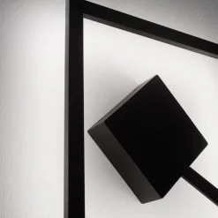 Applique Da Parete-Affralux Applique nero quadrato led 19w 3000k moderno quattro