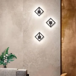Applique Da Parete-Affralux Applique nero quadrato led 19w 3000k moderno quattro