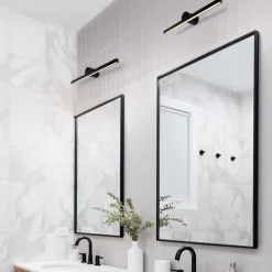 Applique Da Bagno-Selezionato da Mazzolaluce Applique nero squadrato per specchio da bagno 12w 3000k
