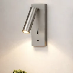 Applique Camera Da Letto-Selezionato da Mazzolaluce Applique nickel led 3000k squadrato per comodino per camera da letto