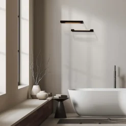 Applique Da Bagno-Selezionato da Mazzolaluce Applique orientabile nero led 12w 3000k per specchio da bagno