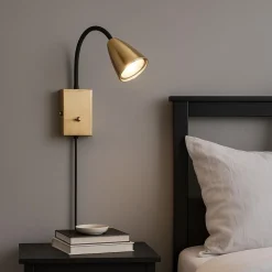 Applique Camera Da Letto-Selezionato da Mazzolaluce Applique orientabile per comodino ottone luce orientabile gu10