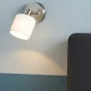 Applique Camera Da Letto-Selezionato da Mazzolaluce Applique orientabile per comodino nichel paralume in tessuto