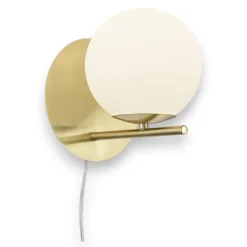 Applique Camera Da Letto-Selezionato da Mazzolaluce Applique oro boccia vetro da comodino con interruttore e spina