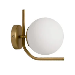 Applique Camera Da Letto-Selezionato da Mazzolaluce Applique oro da comodino sfera vetro bianco